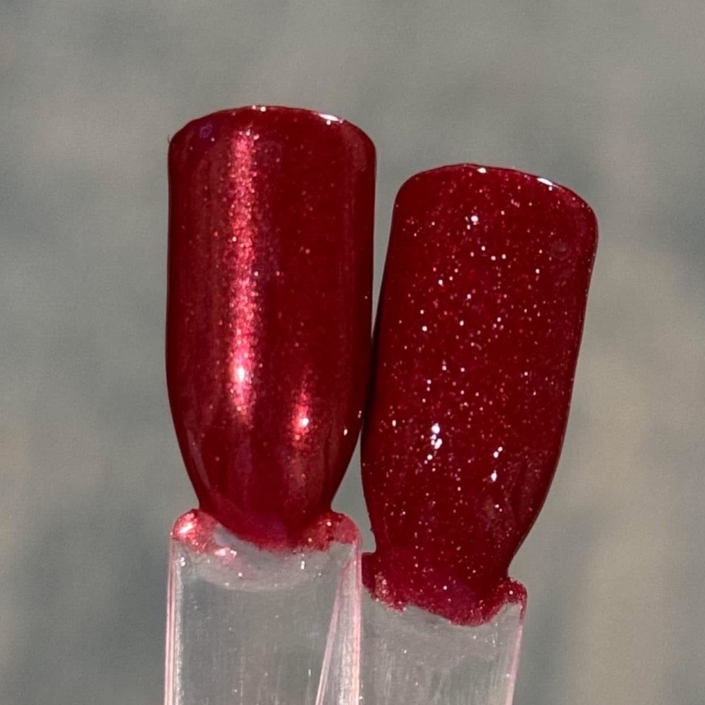 Revel Nail Dip Powder Red Shimmer Chrome Acrylic Dip NWT - Picture 3 of 6